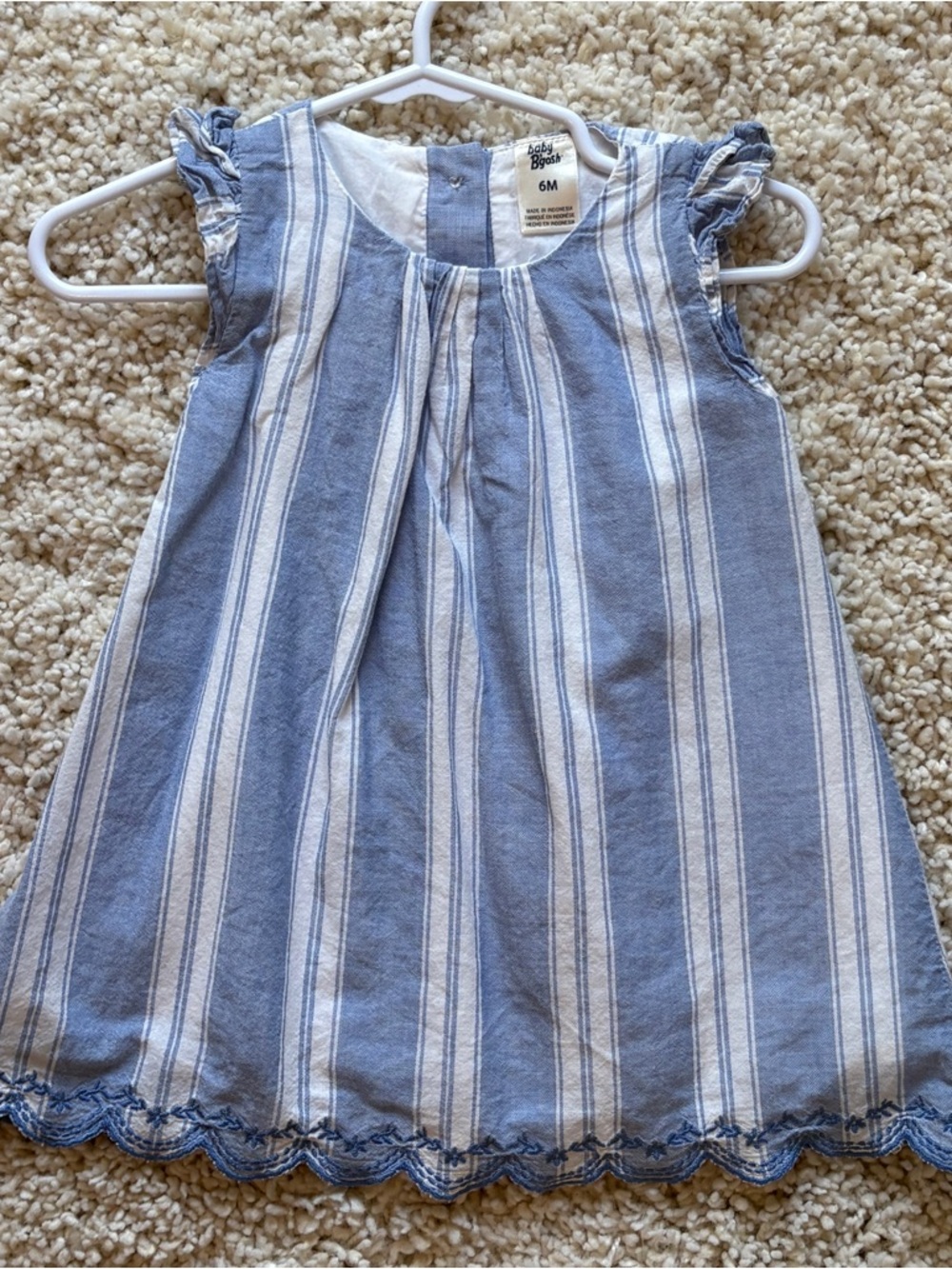 Baby B’gosh Blue & White Stripe Preppy Dress - Coastal Summer 6 months